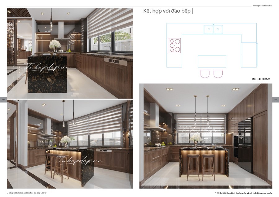 Thiết kế phòng bếp biệt thự hiện đại